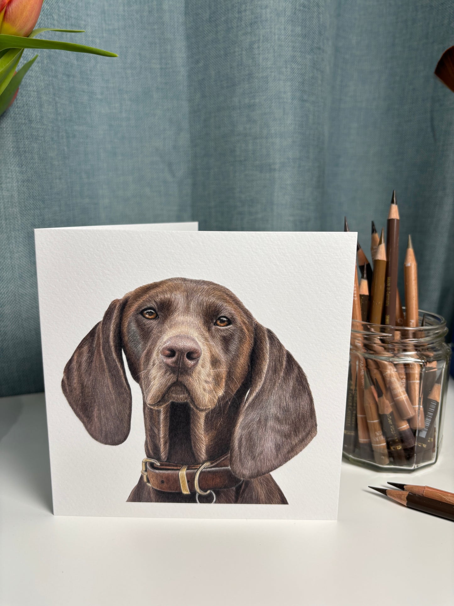 Dog Greeting Card | Hand-Drawn Illustration | Blank Inside | Premium Quality