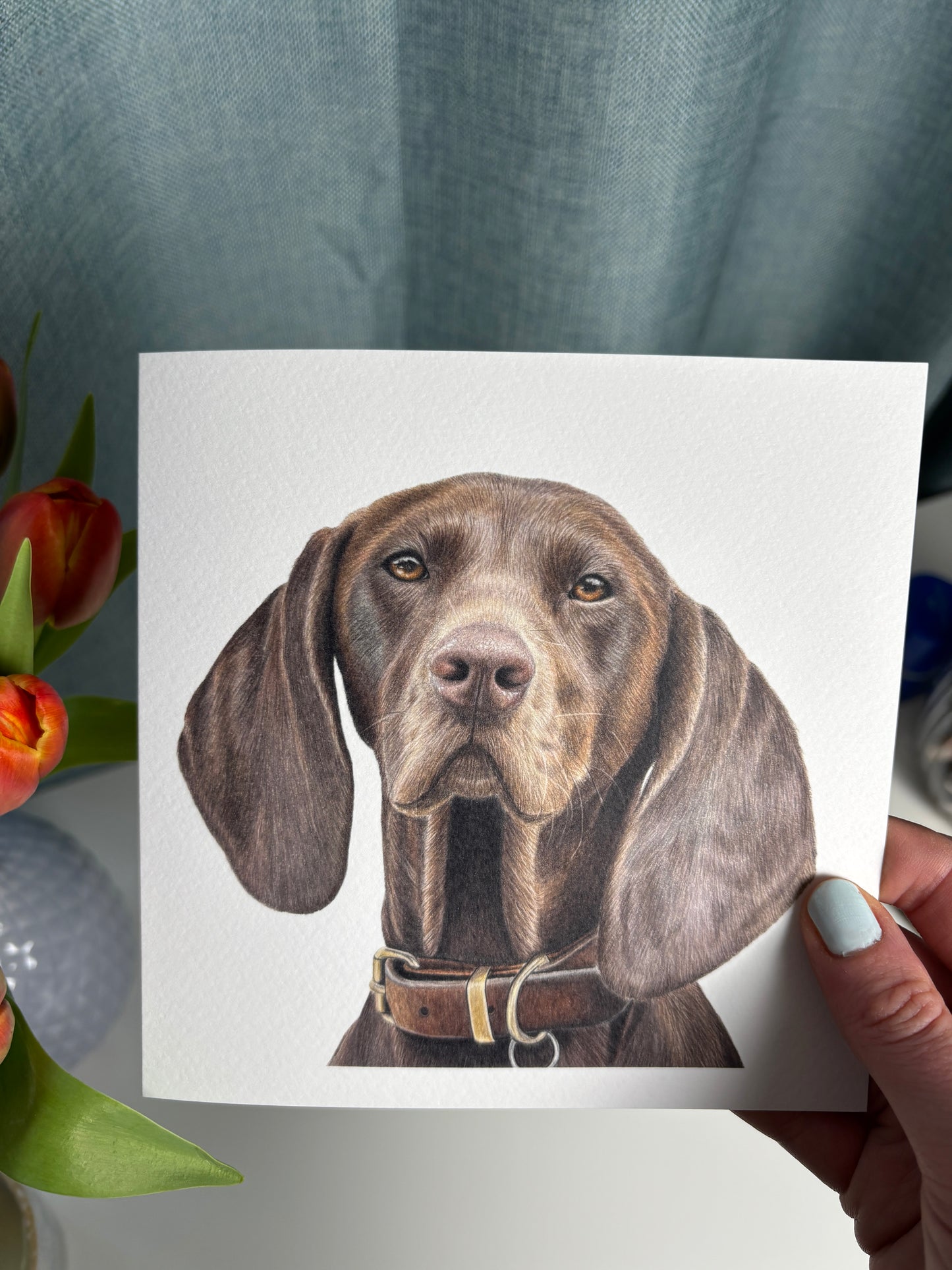 Dog Greeting Card | Hand-Drawn Illustration | Blank Inside | Premium Quality